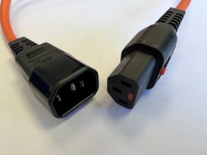 IEC C13 to C14 Lock 2M Orange Cable